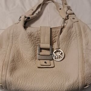 Michael Kors Beige Leather Shoulder Bag
